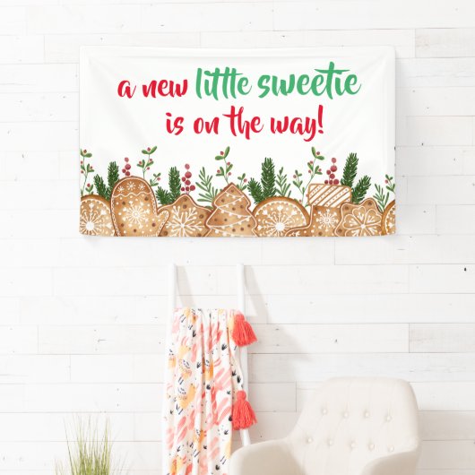 Een beetje schatje is op weg cookie Baby shower Spandoek (Insitu)