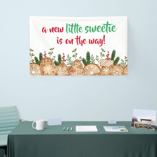 Een beetje schatje is op weg cookie Baby shower Spandoek (Beurs)