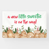 Een beetje schatje is op weg cookie Baby shower Spandoek (Horizontaal)