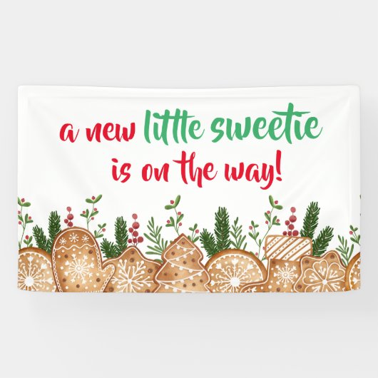 Een beetje schatje is op weg cookie Baby shower Spandoek (Horizontaal)