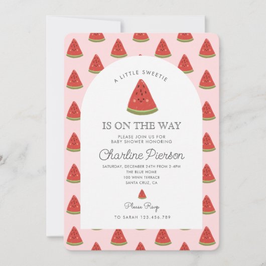 Een beetje schatje meloen is op weg naar het Baby  Kaart (Voorkant)