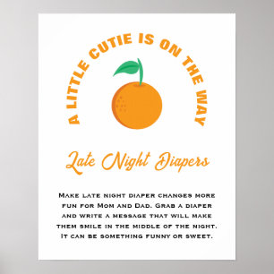 Een beetje schattig Baby shower late night luiers Poster