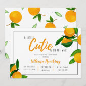 Een beetje schattig Baby shower Sinaasappel Citrus Kaart (Voorkant / Achterkant)