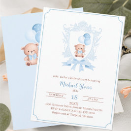 Een beetje schattig bearly baby shower blauw kuifw kaart
