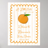 Een beetje schattig citrus baby shower welkomstbor poster (Voorkant)