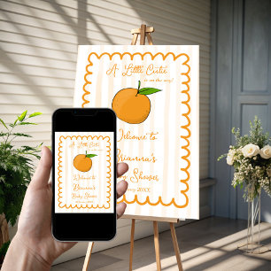 Een beetje schattig citrus baby shower welkomstbor poster