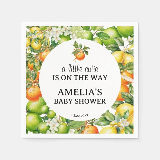 Een beetje schattig citrus groen Baby shower serve Servet (Voorkant)