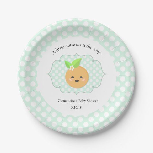 Een beetje schattig | Clementine-Baby shower Papieren Bordje (Voorkant)