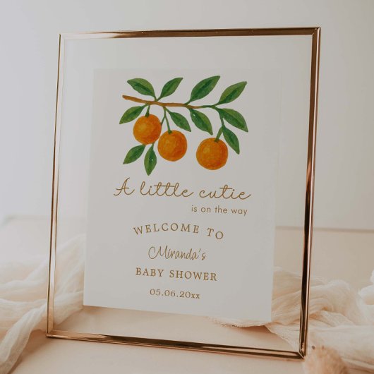 Een beetje schattig Clementine Baby shower welkom Poster