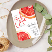 Een beetje schattig grapefruit citrus Baby shower Kaart