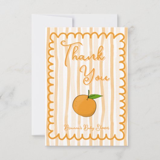 Een beetje schattig grillig citrus baby shower bedankkaart (Voorkant)