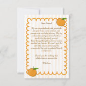 Een beetje schattig grillig citrus baby shower bedankkaart (Achterkant)