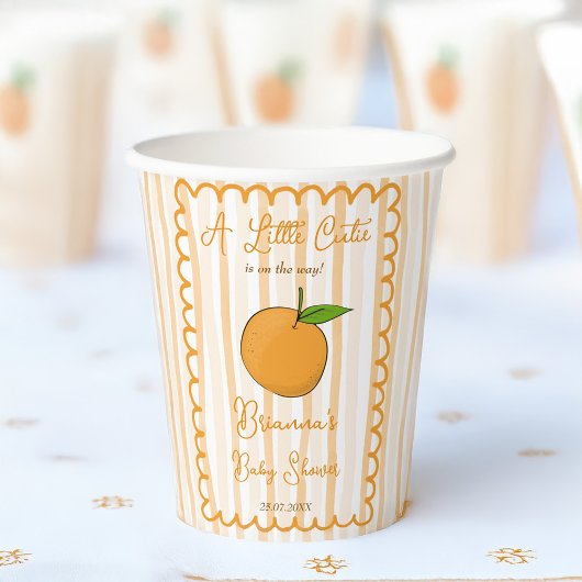 Een beetje schattig grillig citrus baby shower papieren bekers