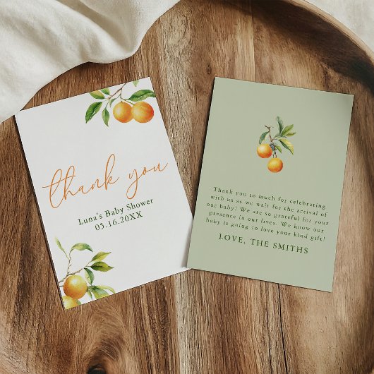 Een beetje schattig is op de weg Baby shower plat Bedankkaart