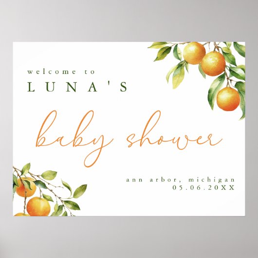 Een beetje schattig is op de weg Oranje welkom Poster (Voorkant)