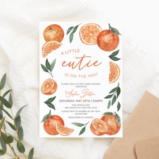 Een beetje schattig is op de weg Sinaasappels Baby Kaart