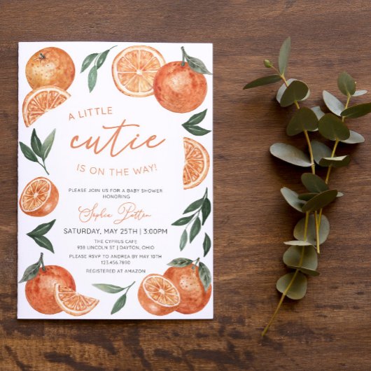 Een beetje schattig is op de weg Sinaasappels Baby Kaart