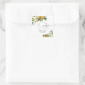 Een beetje schattig is op de weg vierkant label (Tas)