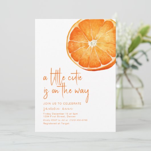 Een beetje schattig is op weg Baby shower uitnodig Kaart (Staand voorkant)