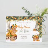 Een beetje schattig is op weg naar Baby shower Inv Kaart (Staand voorkant)