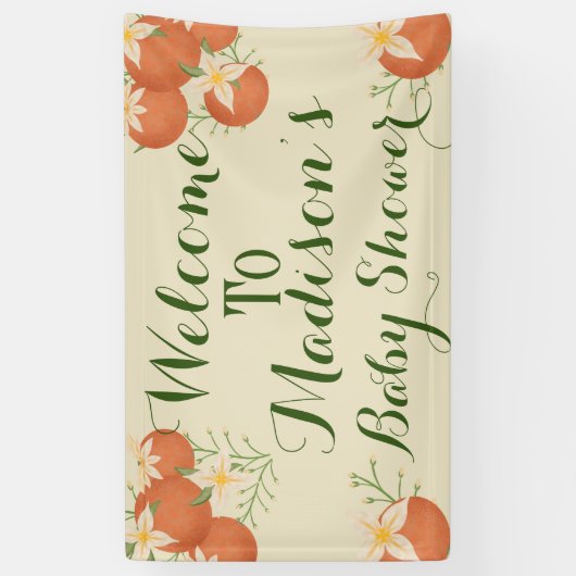 Een beetje schattig is op weg-Oranje, salie Spandoek (Verticaal)