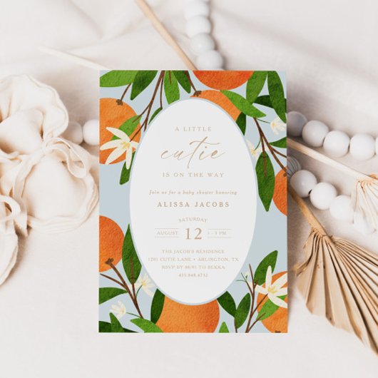 Een beetje schattig | Modern blauw neutraal Baby s Kaart