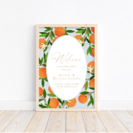 Een beetje schattig | Modern blauw welkomstbord Po Poster