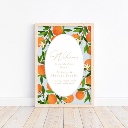 Een beetje schattig | Modern blauw welkomstbord Po Poster