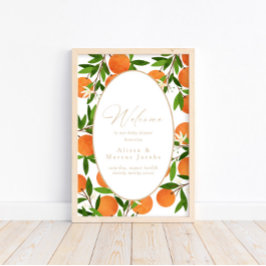 Een beetje schattig | Modern Citrus welkomstbord P Poster