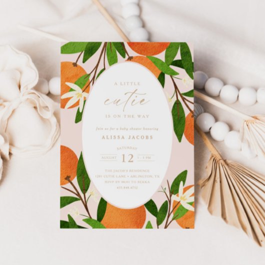 Een beetje schattig | Modern roze neutraal Baby sh Kaart