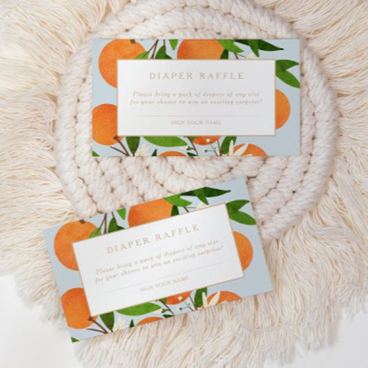 Een beetje schattig | Moderne Blauwe Citrus Luier Informatiekaartje