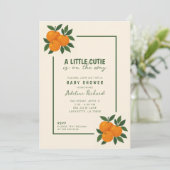 Een beetje schattig op de weg Baby shower Kaart (Staand voorkant)