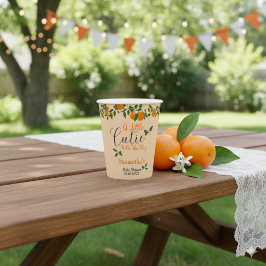 Een beetje schattig op de weg Oranje Baby shower Papieren Bekers