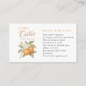 Een beetje schattig Oranje boeken voor Baby shower Informatiekaartje (Voorkant)