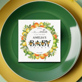 Een beetje schattig Oranje citrus Baby shower serv Servet