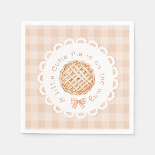 Een beetje schattig Pie gender neutraal Bow baby s Servet (Voorkant)