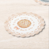 Een beetje schattig Pie gingham Bow baby shower Kartonnen Onderzetters (Gekanteld)