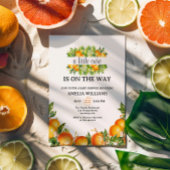 Een beetje schattig Sinaasappel bloesem groen Baby Kaart