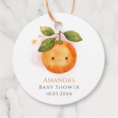 Een beetje schattig Sinaasappel Clementine Baby sh Bedankjes Labels (Voorkant)
