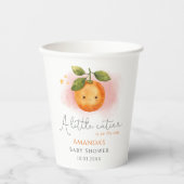 Een beetje schattig Sinaasappel Clementine Baby sh Papieren Bekers (Voorkant)