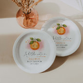 Een beetje schattig Sinaasappel Clementine Baby sh Papieren Bordje