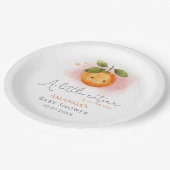 Een beetje schattig Sinaasappel Clementine Baby sh Papieren Bordje (Gekanteld)