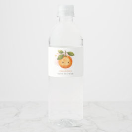 Een beetje schattig Sinaasappel Clementine Baby sh Waterfles Etiket