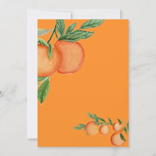 Een beetje schattig Sinaasappel Lijst Citrus Baby  Kaart (Achterkant)