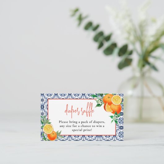 Een beetje schattig Sinaasappel Positano Luier Raf Informatiekaartje (Staand voorkant)