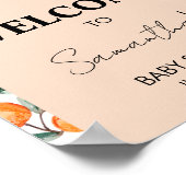 Een beetje schattig Sinaasappel welkomstbord Poster (Hoek)