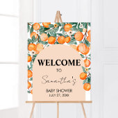 Een beetje schattig Sinaasappel welkomstbord Poster