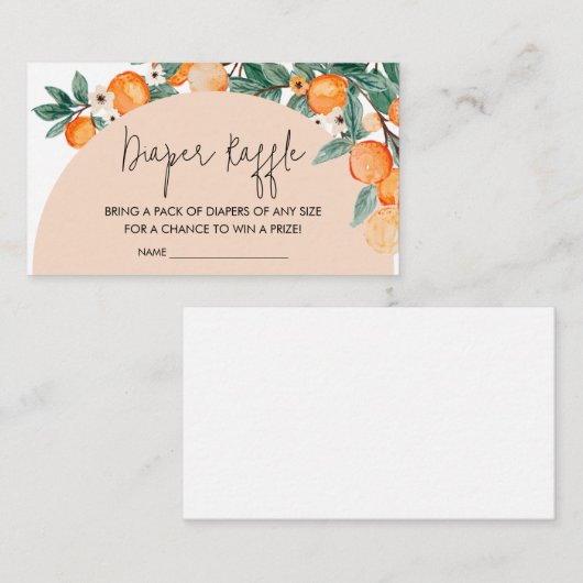 Een beetje schattig Sinaasappels Baby showers luie Informatiekaartje (Voorkant / Achterkant)