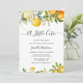 Een beetje schattig waterverf oranje citrus citroe kaart (Staand voorkant)