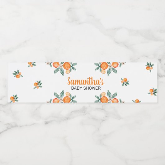 Een beetje schattige botanische Sinaasappels Baby  Waterfles Etiket (Enkel label)